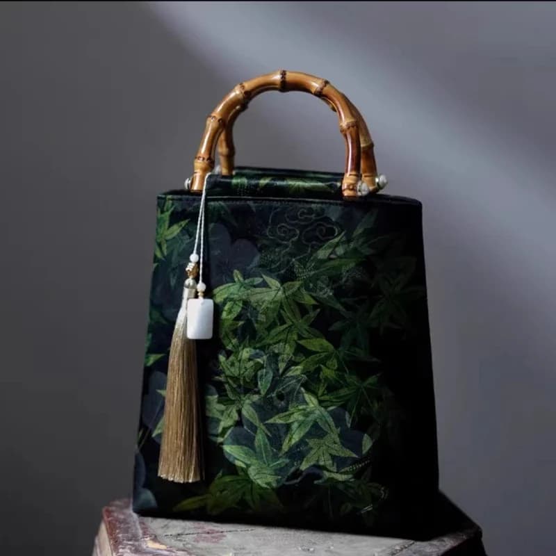 Handbag fragrant cloud yarn bamboo cheongsam handbag new Chinese antique Hanfu national style women's bag skirt handbag
