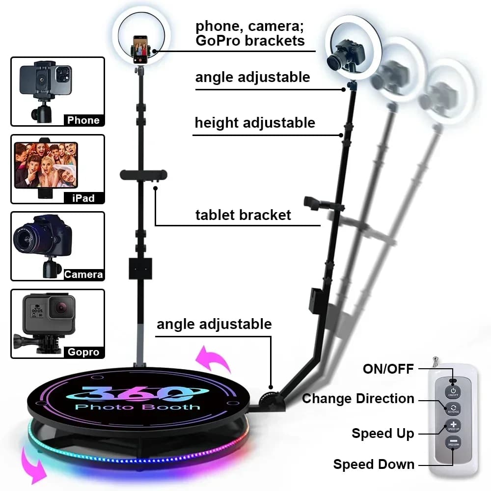 Hot Sale Popular Video Machine 360photo Booth Camera 360 Automatic Spin 360booth