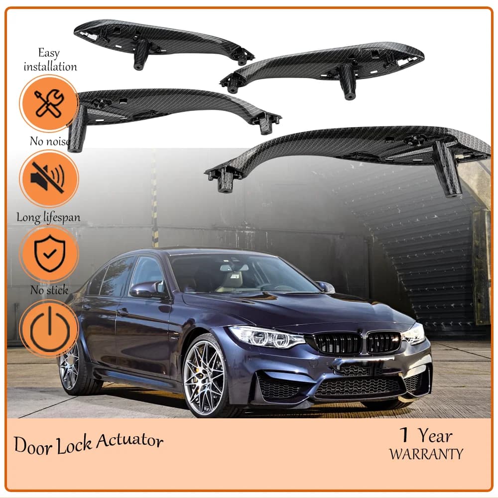 Car Locks Carbon Fiber Pattern Inner Trim Door Pull Handle for BMW 3 4 Series M3 M4 F80 F82 F83 OEM 51417279311 51427281465