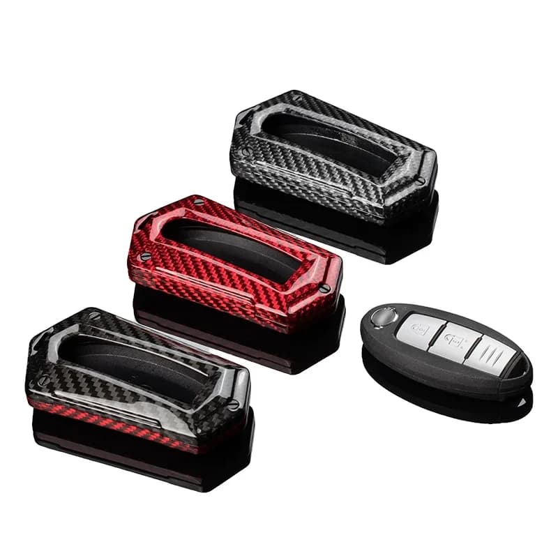 Car keychain, keychain, carbon fiber keybox cover, suitable for key cover, car interior accessories