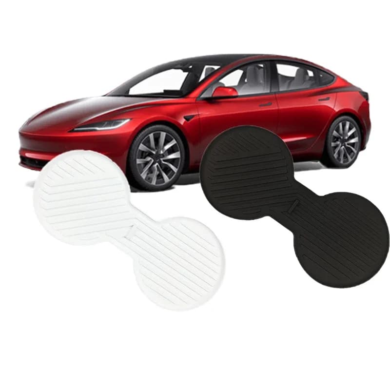 Silicone Cup Holder Mat For Tesla Model 3 / Model Y Refreshed Version, Center Console Car Interior Accessories