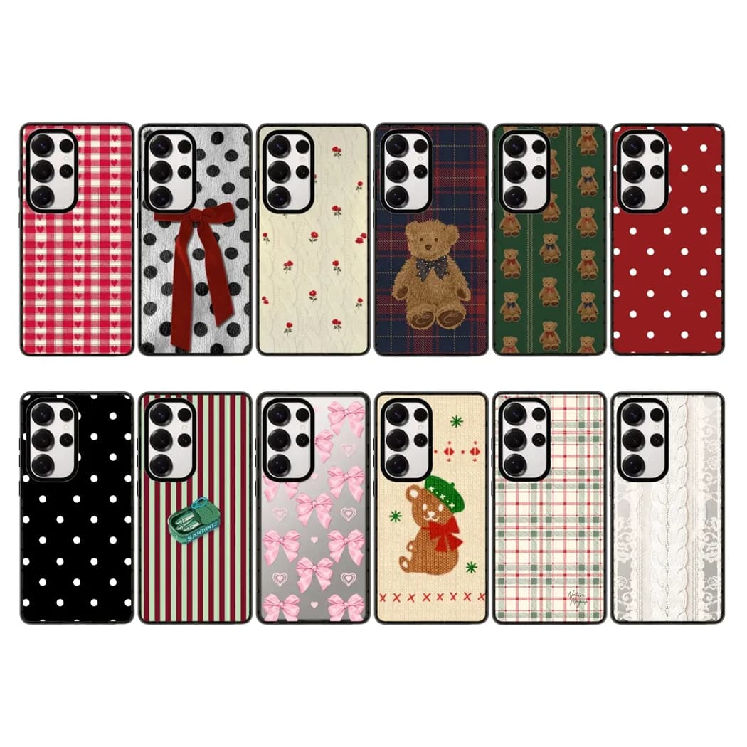 Christmas Pattern Dots Acrylic Border Magnetic Phone Cover for Samsung Galaxy S23 S24 S25 S26 Ultra S25+ Plus Case