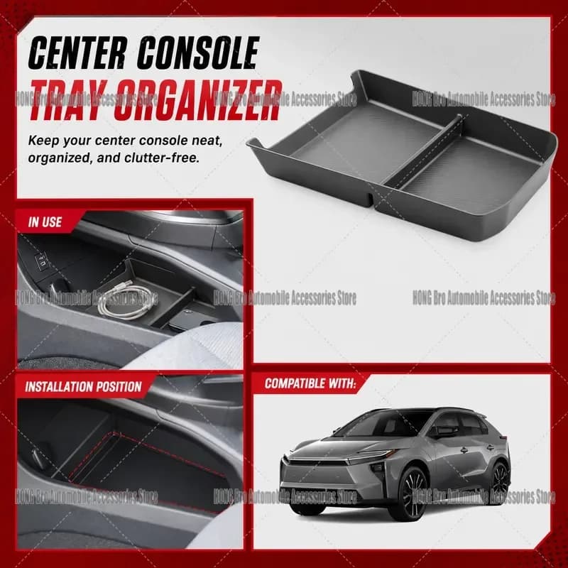 For Toyota C-HR SE XSE bZ4X Woodland 2026 2027 Center Console Organizer Armrest Storage Box Tray Interior Accessories