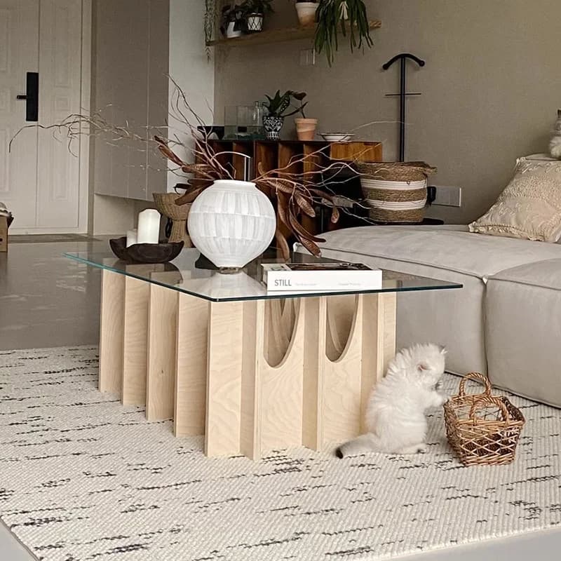 Premium Nordic Coffee Table Geometric Eclectic Vintage Trendy Coffee Table Unique Aesthetic End Tables Living Room Furniture