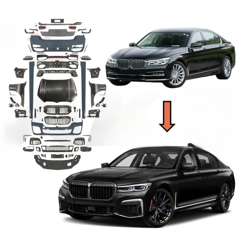 High Quality 7 Series G11 G12 2016-2018 LCI Conversion Kit PP Front Bumper Hood LED Headlight M760 Style Modified Accessories