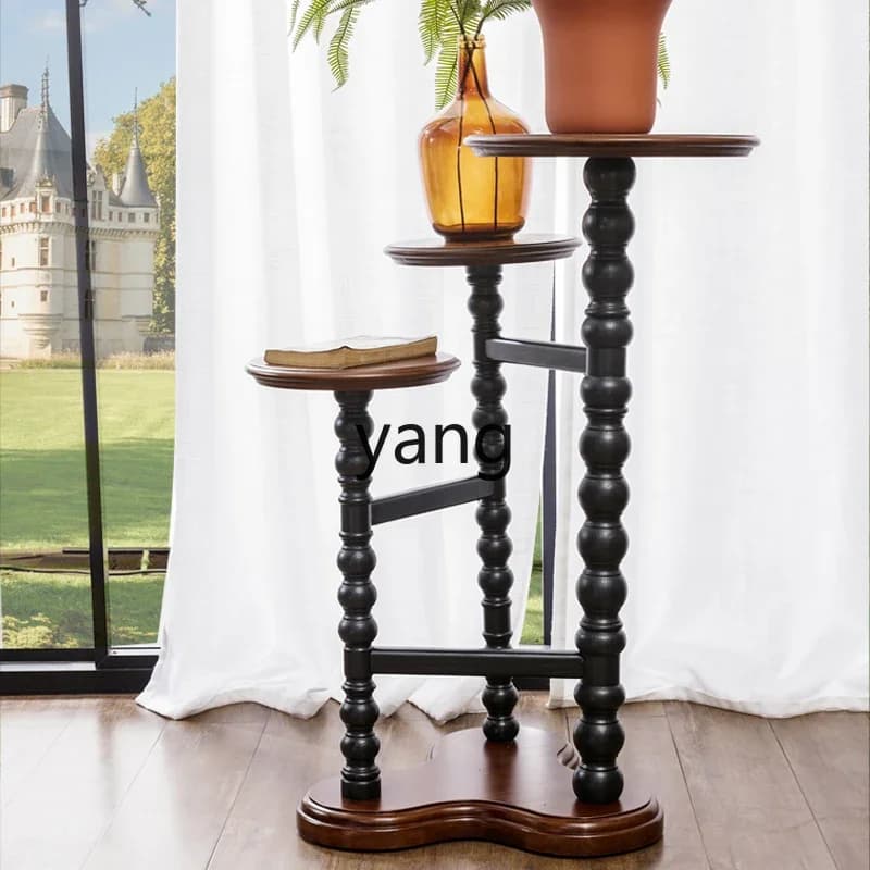 LH solid wood flower stand living room floor-to-ceiling multi-layer shelf shelf balcony