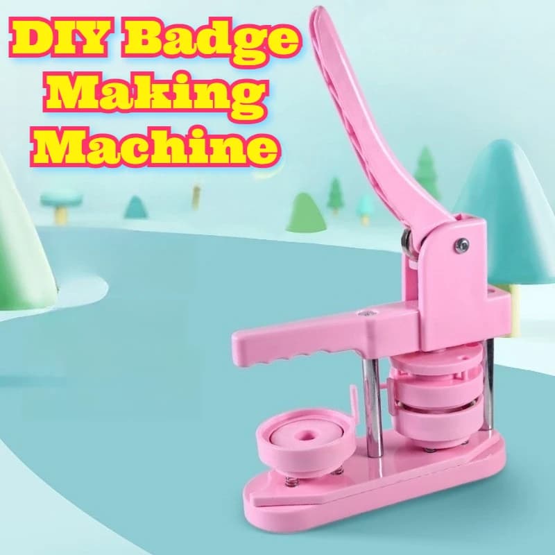 DIY Badge Making Machine Button Pin Press Custom Metal Tinplate Medal Name Tag Keychain Fridge Magnet Brooch Craft Maker Tool
