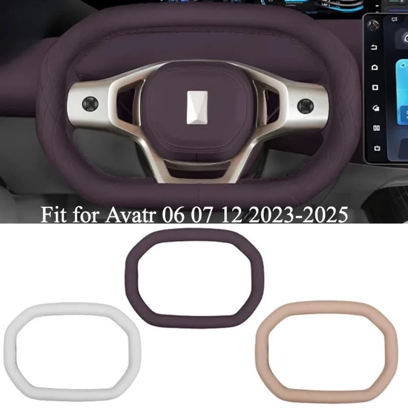 For Avatr 06 07 12 2023-2025 Accessories Automobile Artificial Leather Steering Wheel Cover Interior Protection Decoration