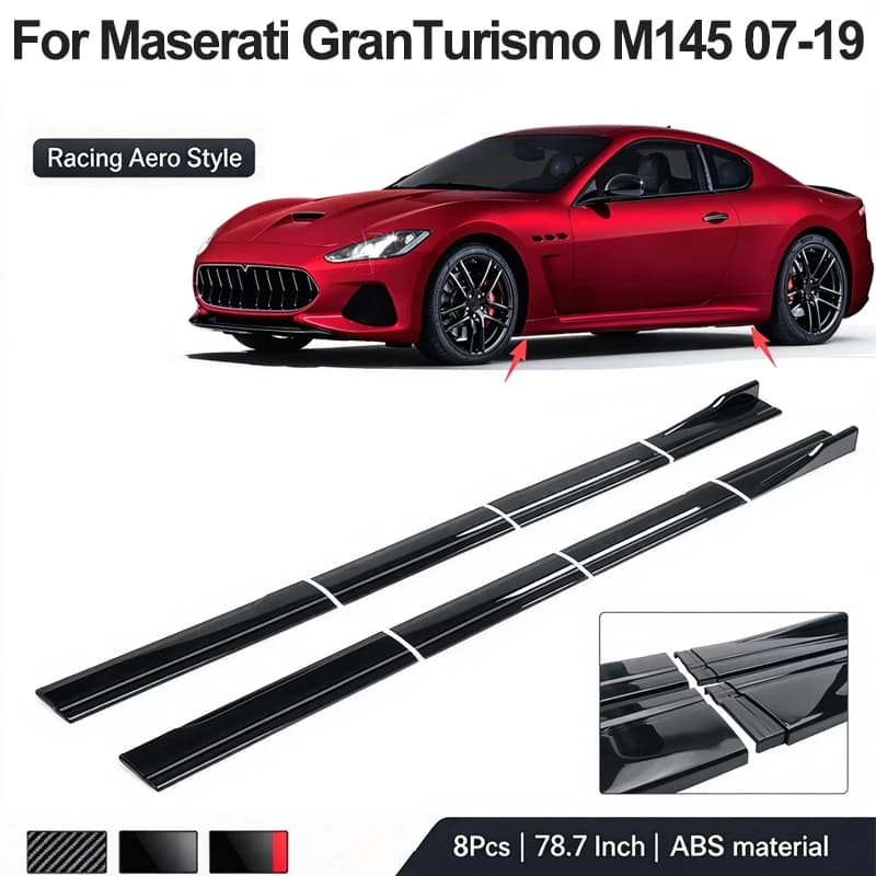 78.7Inch/2M Side Skirt Extension Lip For Maserati GranTurismo M145 2007-2019 2008 Racing Side Spoiler Car Body Kit Mod Parts