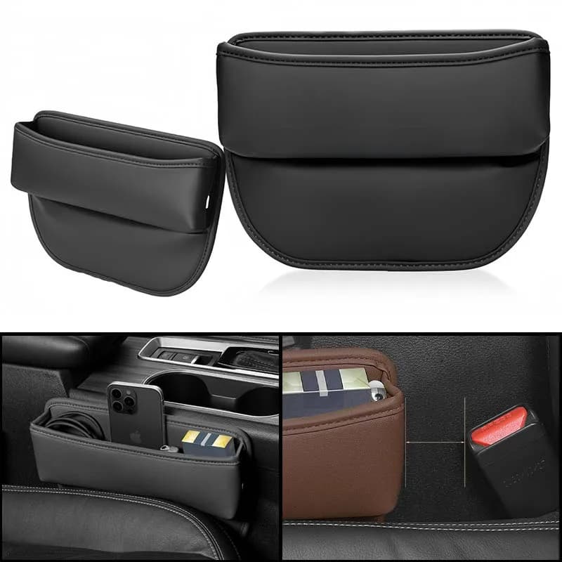 Universal PU leather seat gap organizer, car armrest box, side pocket gap filling storage box, car interior modular component