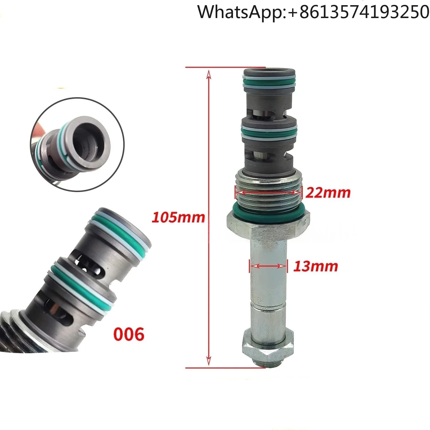Applicable to the solenoid valve cores of Daewoo DH150/220/225-7 and Hyundai R60/215-7 excavators