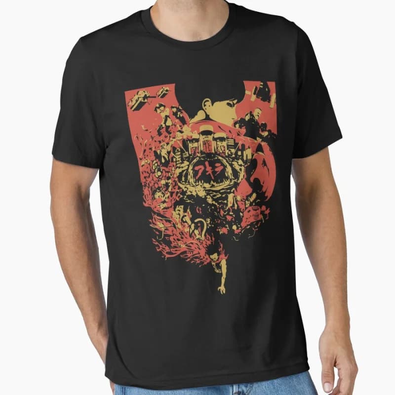 80s Retro Anime Akira japan manga printed Short-sleeve crewneck T-shirt for men Large size Adult S-6xl Tops