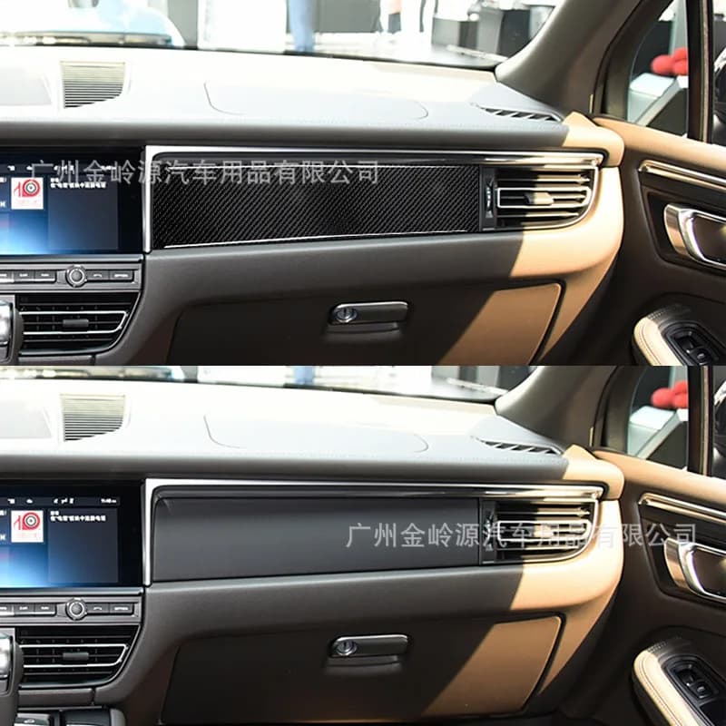 Suitable for 2018-2024 Porsche MACAN car interior modification carbon fiber co-pilot instrument decorative sticker