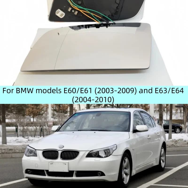 For BMW 5 E60/E61 (2003-2009) and E63/E64 (2004-2010) Rearview Mirrors with 4-Pin Heated Lenses Rearview Mirror
