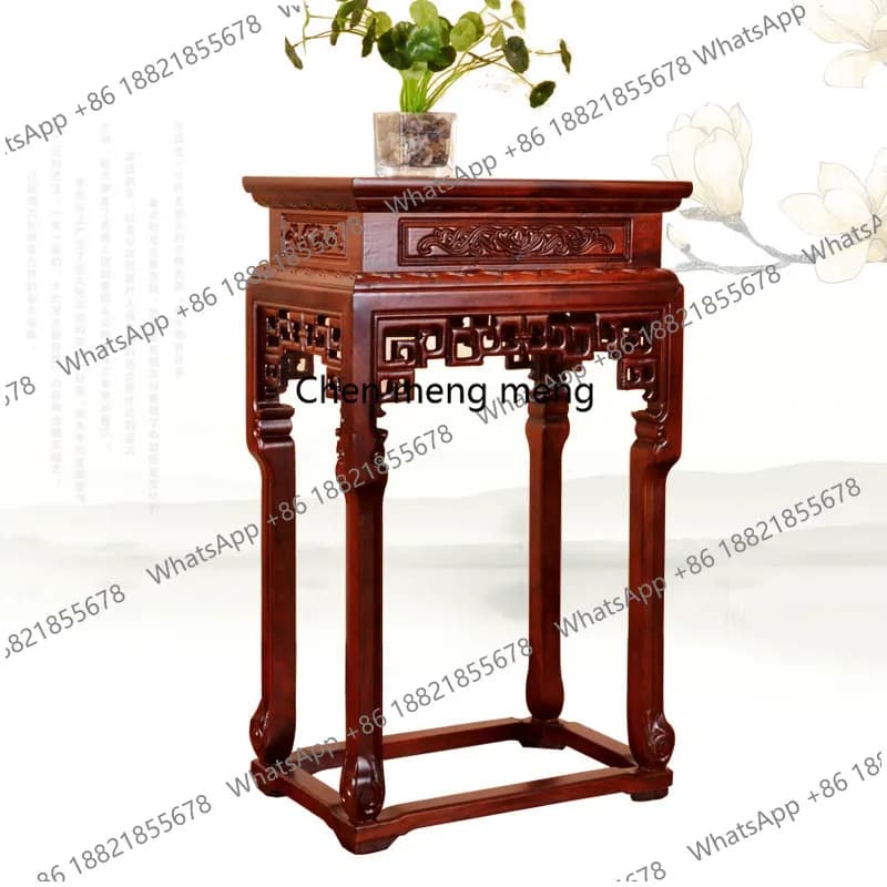 Solid wood flower stand, elm antique flower side, rectangular side table, fish tank shelf.