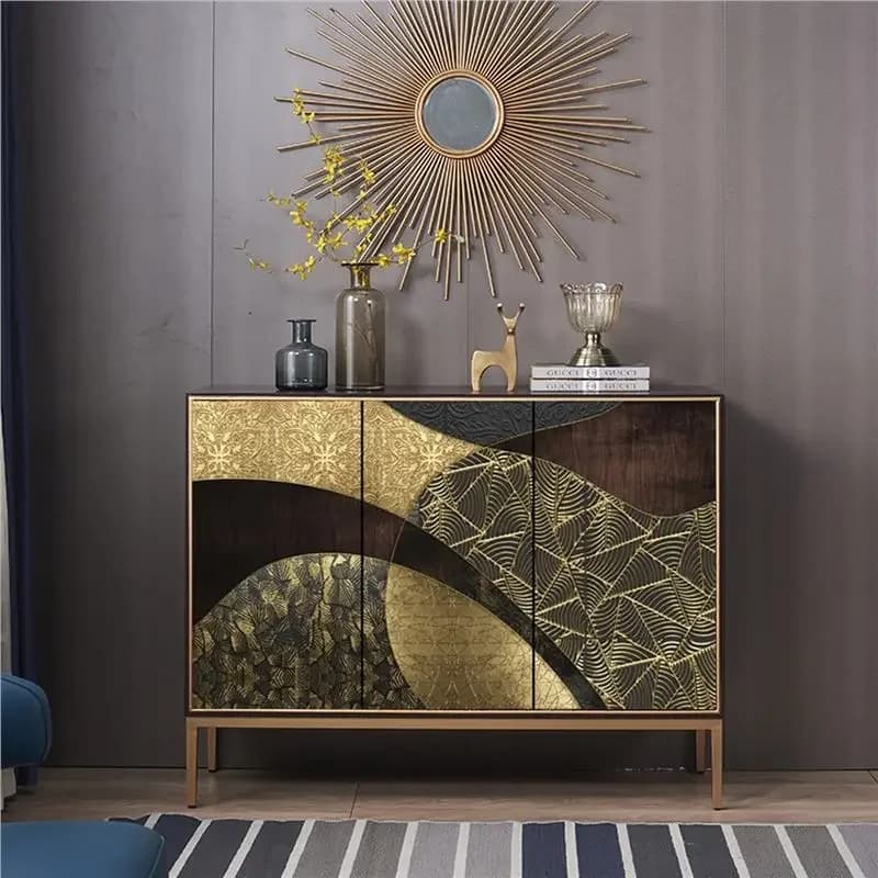 H1 Light Luxury Entryway Solid Wood Shoe Cabinet, Living Room Entryway Decoration, Modern Multifunctional Storage Sideboard