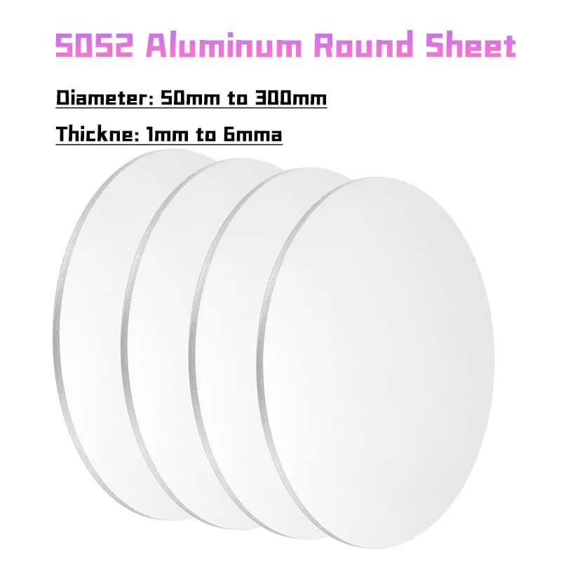 Aluminum Round Sheet Thick 0.5mm To 6mm 5052 Aluminum Circle Plates Round Sheets For Metal Stamping Diy Model Craft Art Handmade