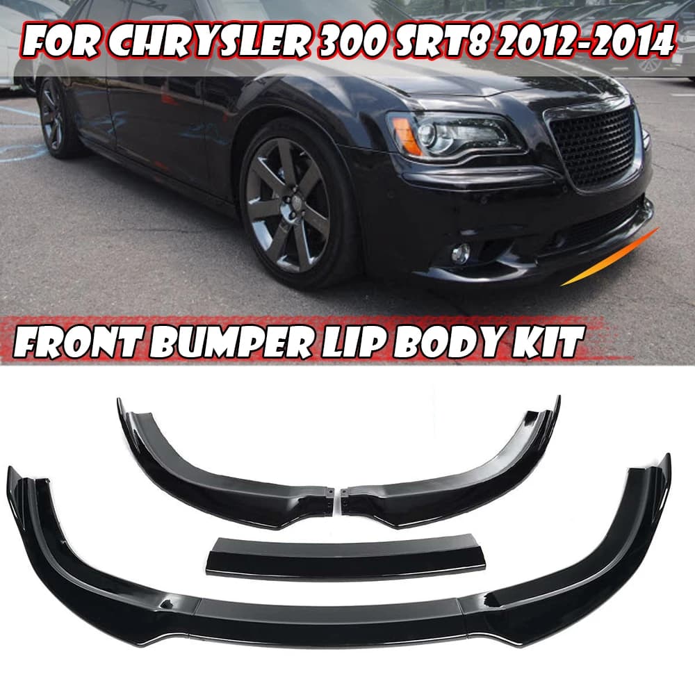 3pcs Car Front Bumper Splitter Lip Diffuser Spoiler Cover Body Kit Guard Deflector Lips For Chrysler 300 SRT8 2012 2013 2014