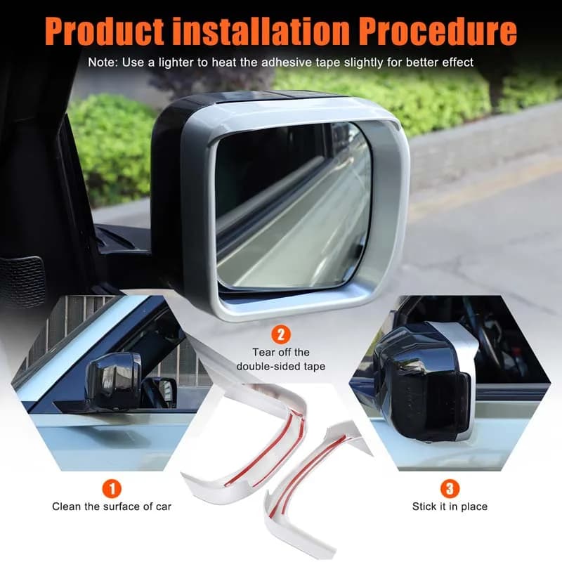 2 Pcs ABS carbon fiber For Land Rover Defender 90 110 130 2020-2024 car exterior rearview mirror rain eyebrow frame accessories