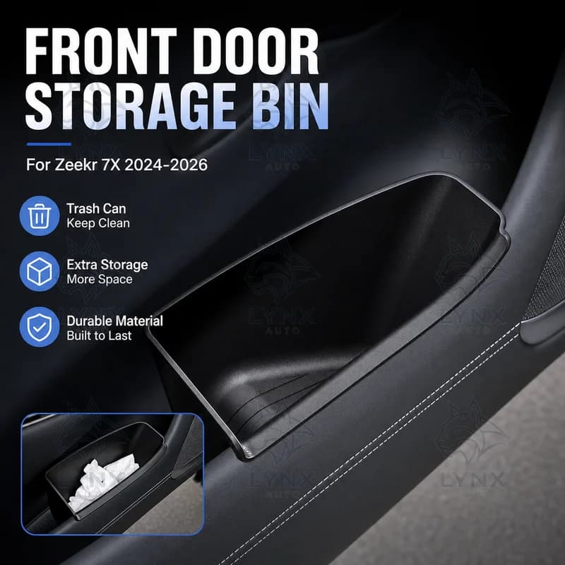 For Zeekr 7X Front Door Storage Box Trash Bin Car Interior Accessories Modification Parts 2024-2026 Model Upgrade