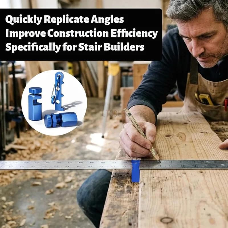 Stair Gauge Right Angle Positioning Clamp Auxiliary Fixture Measuring Aid Tool for Steel Ruler Woodworking Measurement Work