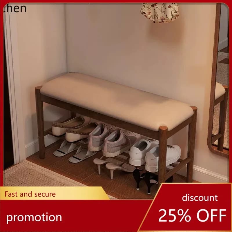 YFY Shoe Changing Bench Solid Wood Long Shoe Bench Storage Integrated Modern Simple Sofa Bench
