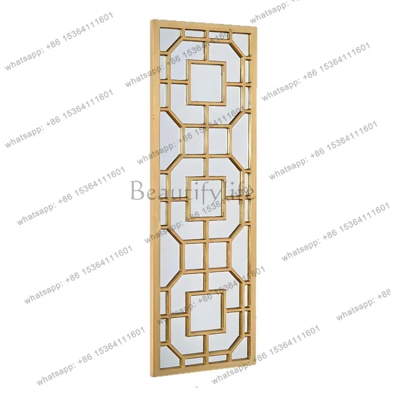French medieval mirror window-shaped background wall combination wall hanging corridor entrance wall decorative mirror
