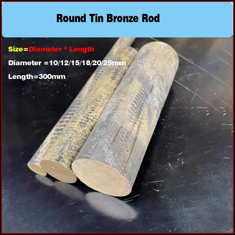 Solid Tin Bronze Rod 10/12/15/18/20/25mm Diameter 300mm Length Machining Blank