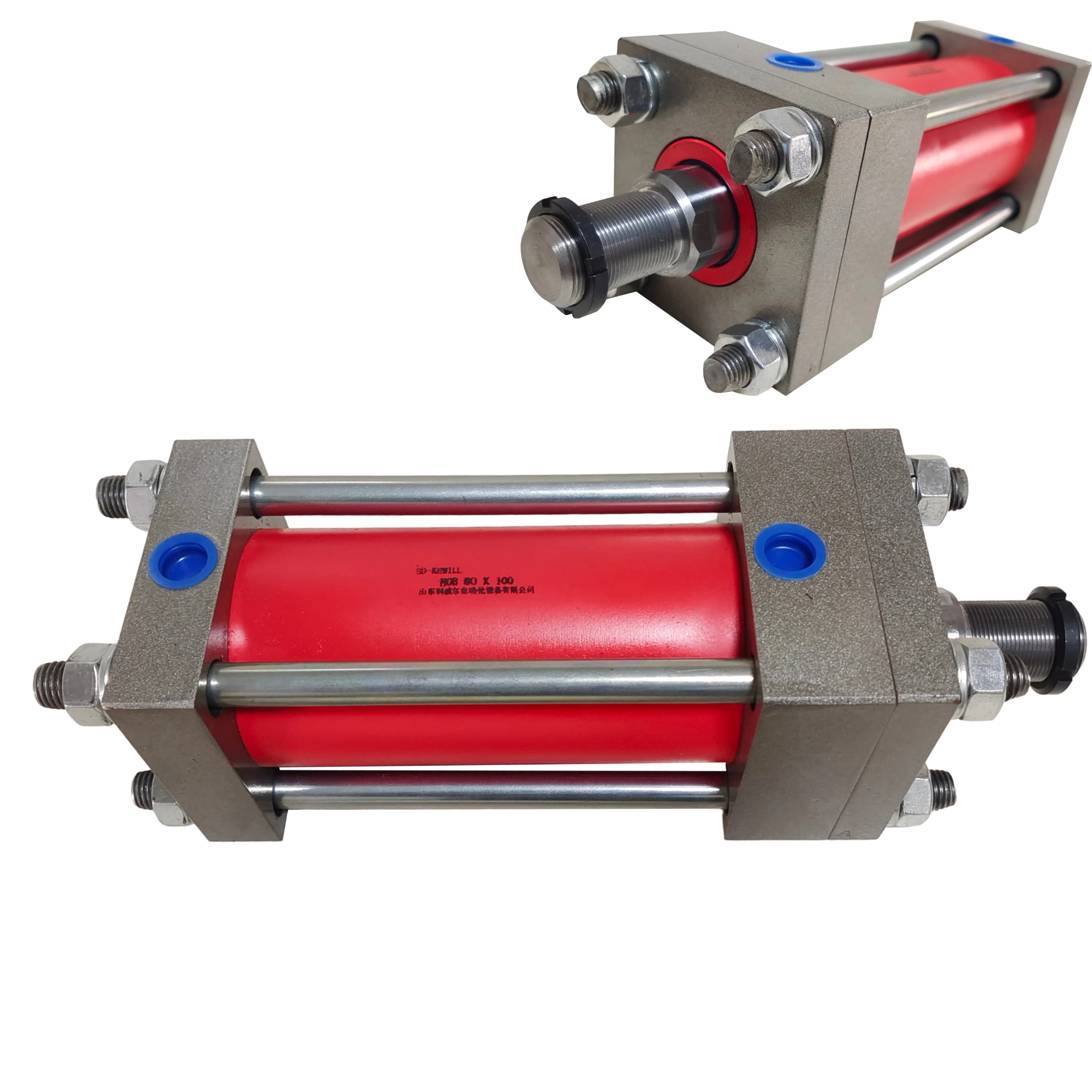 HOB Heavy Duty Linear Actuator Hydraulic Oil Cylinders 40/50/63/80/100 Custom With Flange Coupling Durable For Blacksmith Press