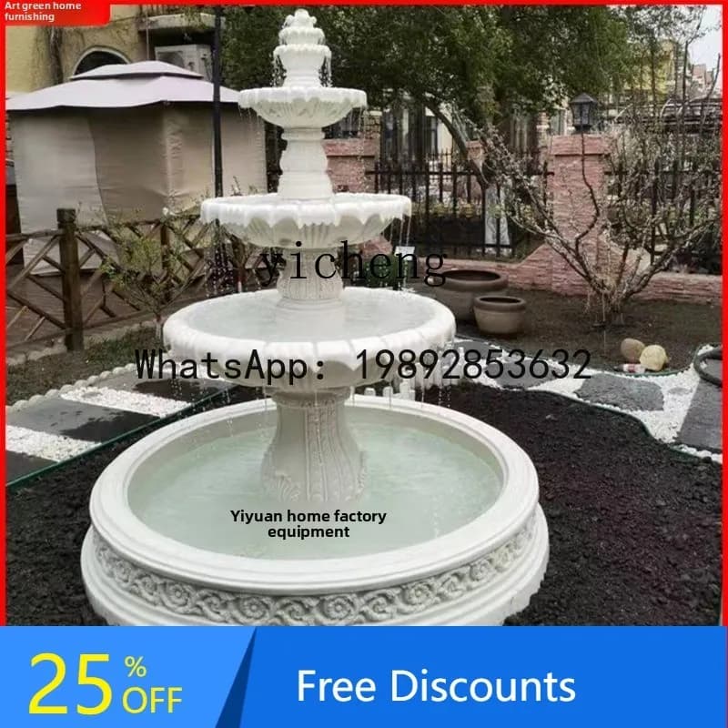 FZ  European-style courtyard flowing water sculpture three-layer fountain landscaping decoration large water feature ornament