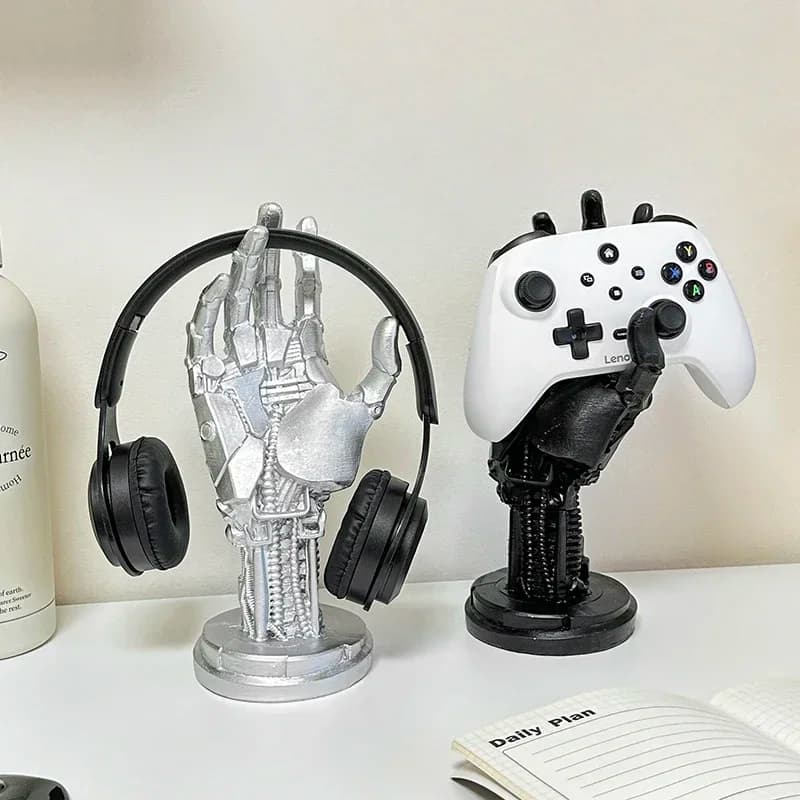 Punk robot ornament, gamepad bracket, earphone hanger, computer table set up, desktop rack
