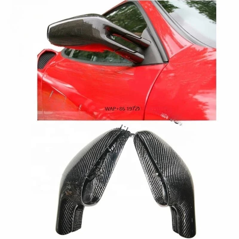 High Glossy Carbon Fiber Replacement Parts Exterior Rear Side Mirror Covers for F430 OEM Rearview Mirror Cover