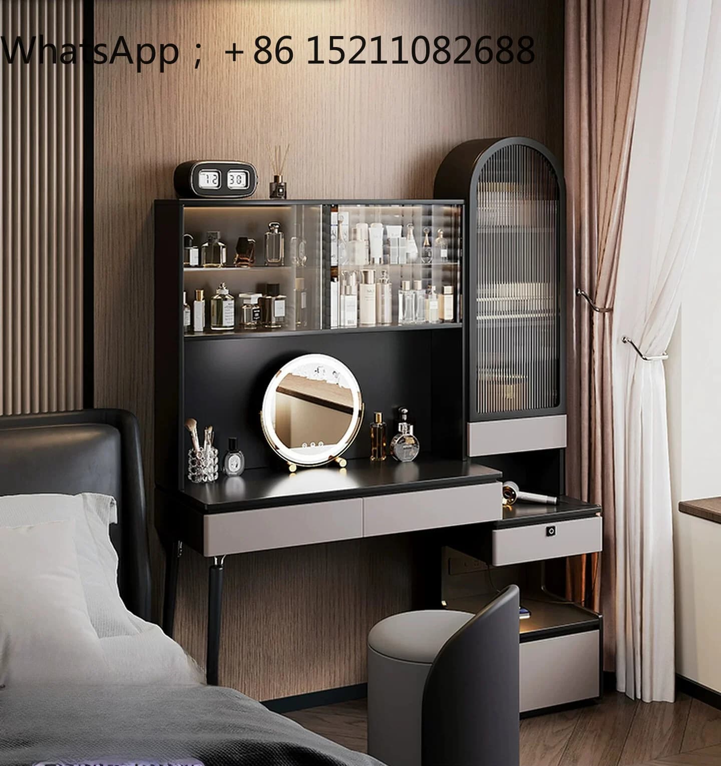LLY Minimalist Dresser Desk Integrated Bedroom Light Luxury Makeup Table Home Premium Solid Wood Makeup Table New