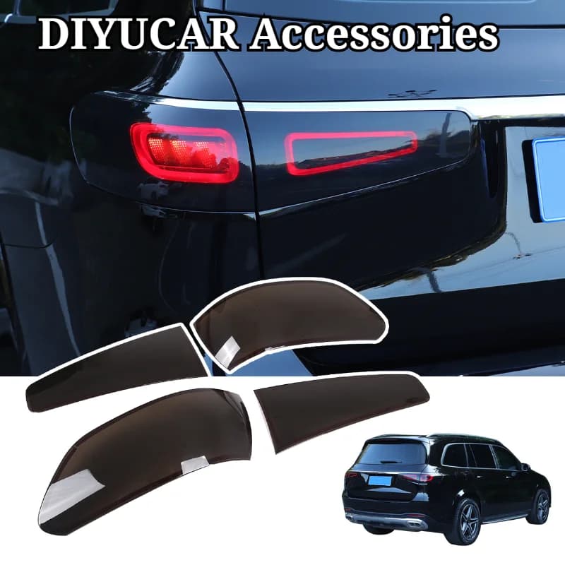 For Mercedes-Benz GLS X167 2020-2026 ABS Blackened Car Rear Taillight Cover Trim Exterior Accessories