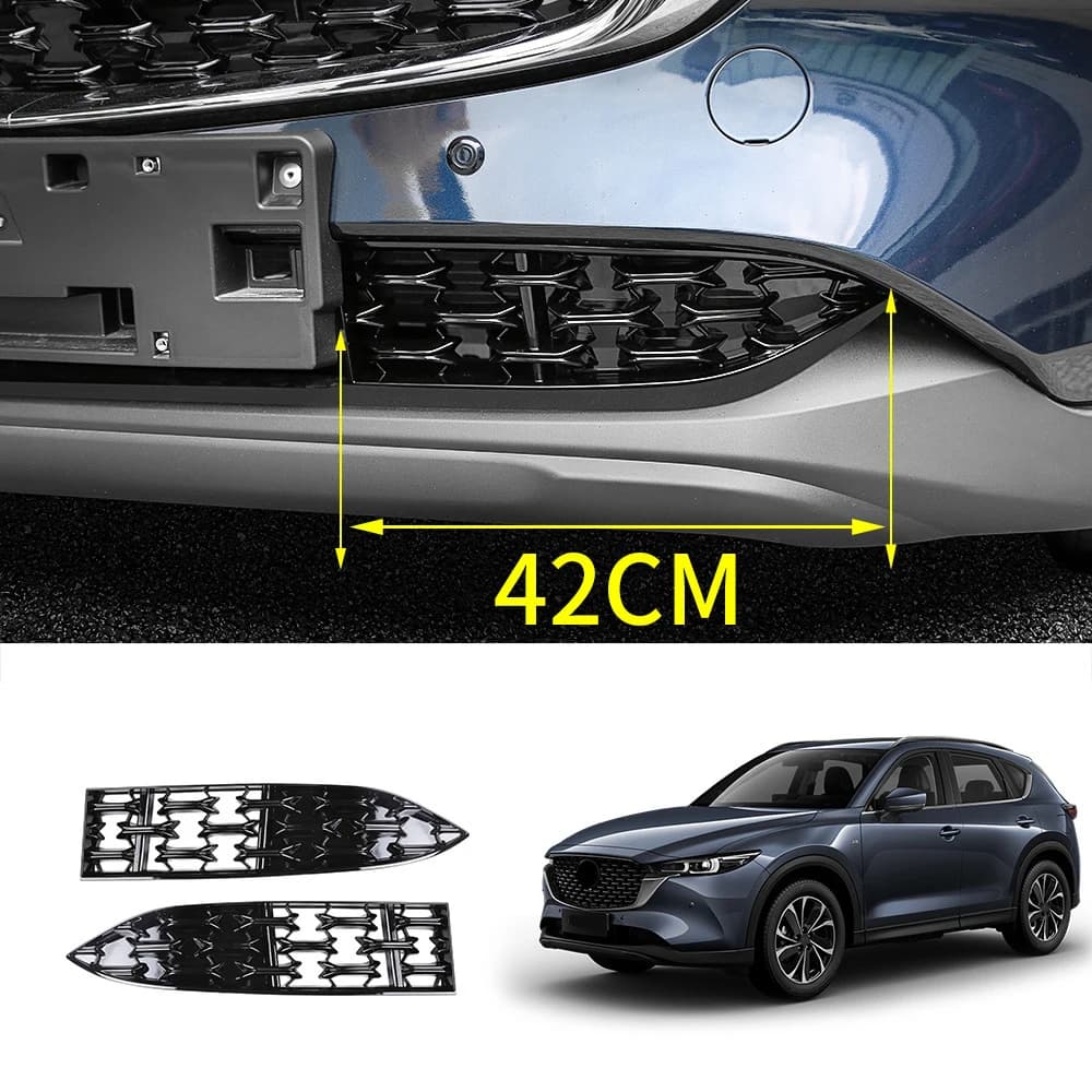 For Mazda CX5 CX-5 Car Center Grille Trim Accessories Bumper Lower Center Grille Exterior Decoration Stickers 2022 2023 2024