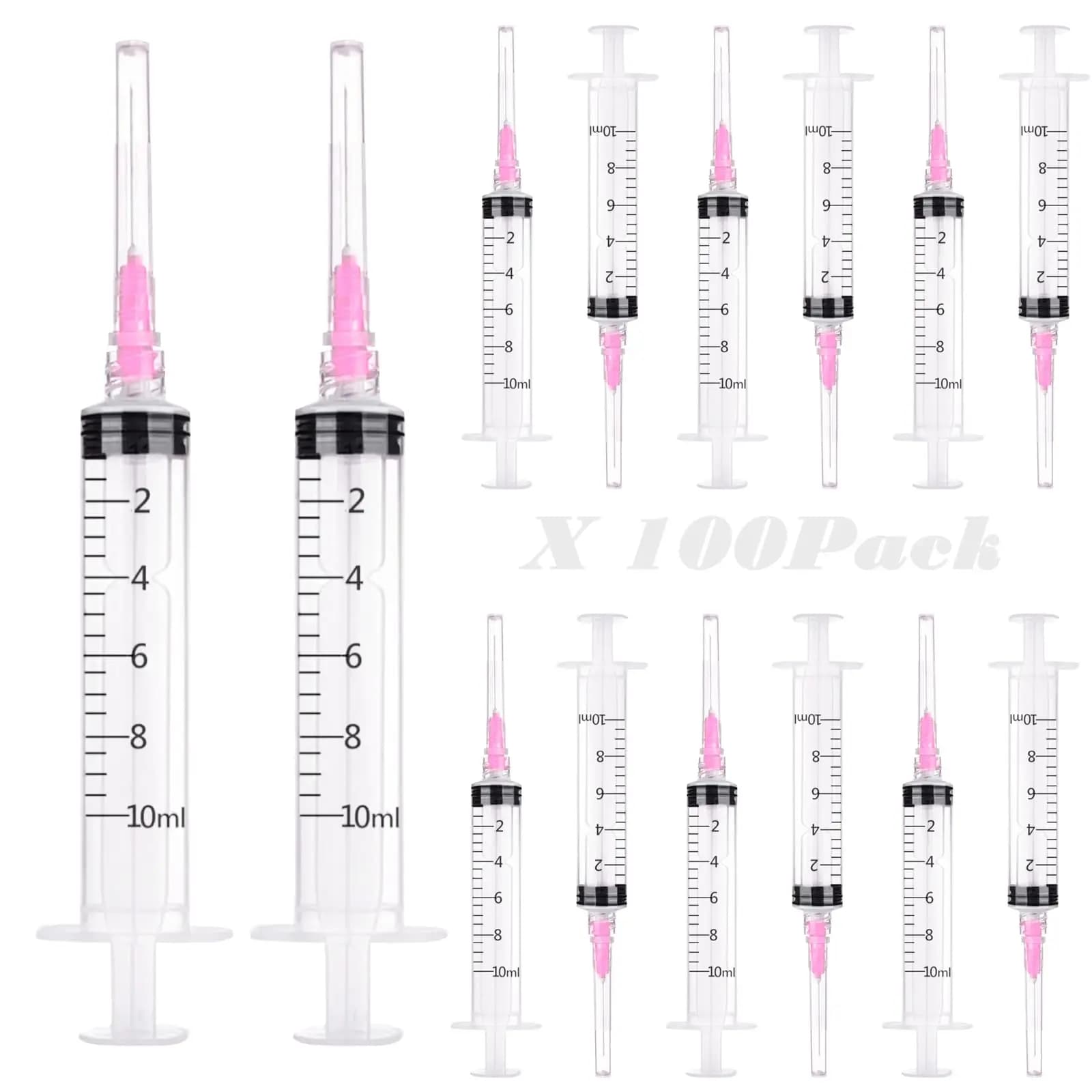 10ml Disposable Luer Lock Syringe with 18G 1.5" Needle Sterile Individually Pack for Lab Liquid Measuring Industrial Dispensing