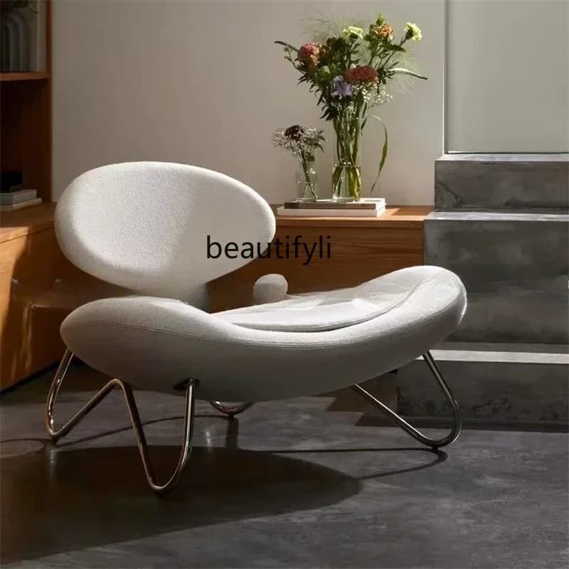 Medieval designer metal Italian sofa chair personalized light luxury simple single lazy sofa