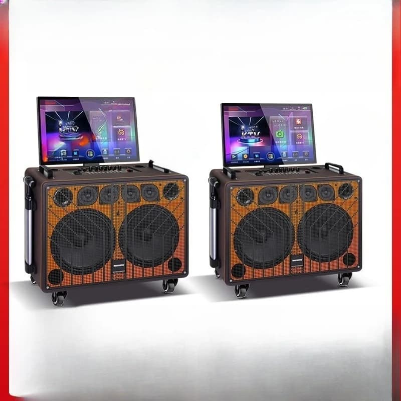 Outdoor k-song square dance audio with display screen sound card karaoke all-in-one machine