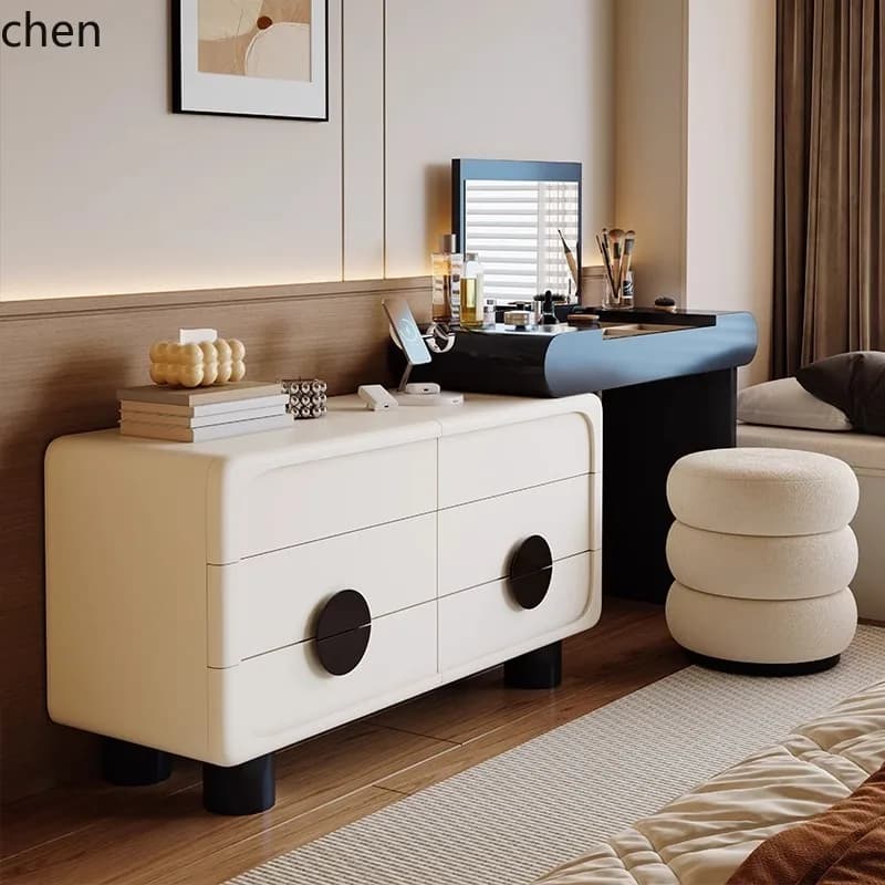 ZML Dressing Table and Chest of Drawers Integrated Bedroom Modern Simple Small Apartment Small Flip Makeup Table