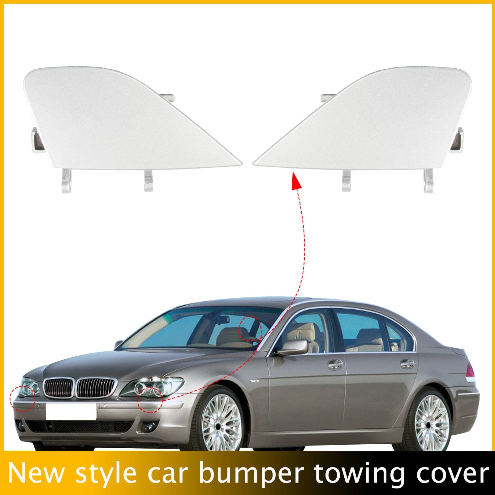 Front Bumper Headlight Washer Cover Cap Fit For BMW 7 E65 E66 E67 E68 2005 2006 2008 750i 4.8L V8 51117142161 51117142162