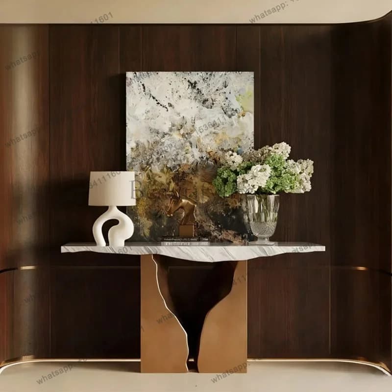 YJ  Marble Entrance Table, Sales Office, Villa Decoration Storage Table, Modern Art, Extremely Narrow, Customized Against The