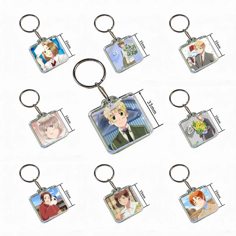 Anime Hetalia World Stars Acrylic Keychain Handmade Hanging Ornaments Clothes Backpack Decoration Accessories Gifts with Friends