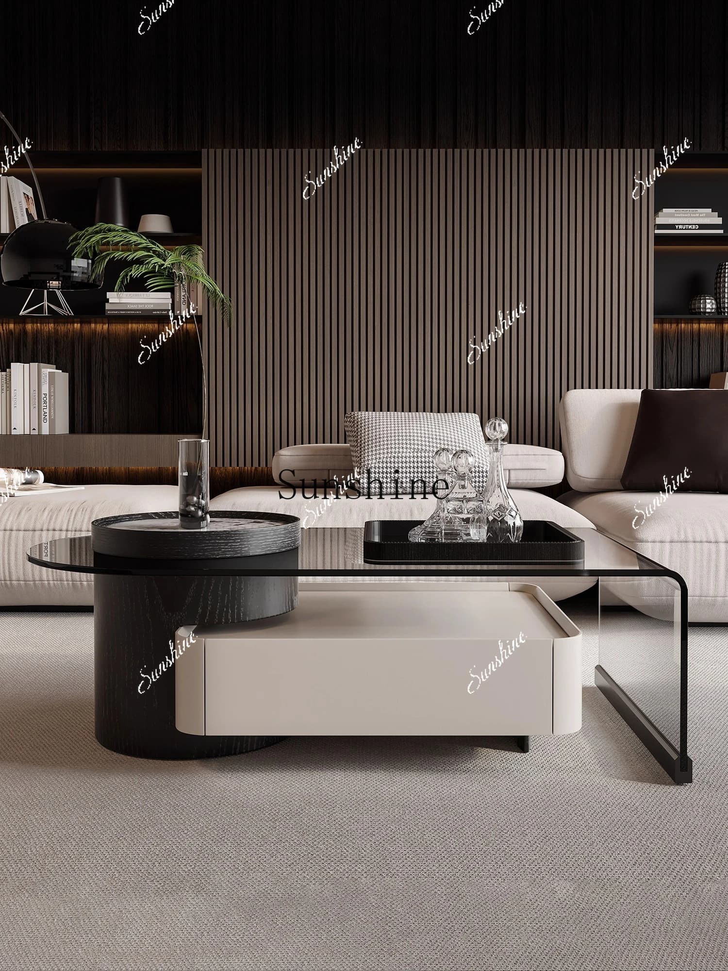 Premium Italian minimalist retractable coffee table small apartment living room household tea table  FT