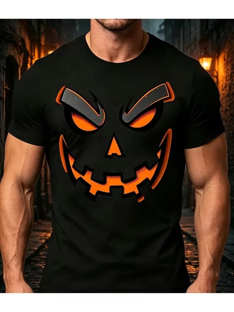 Halloween Men's Optical Illusion 3D Zombies T Shirt Short Sleeve T shirt 3D Print Crew Neck Shirt Designer Horror Party clothing