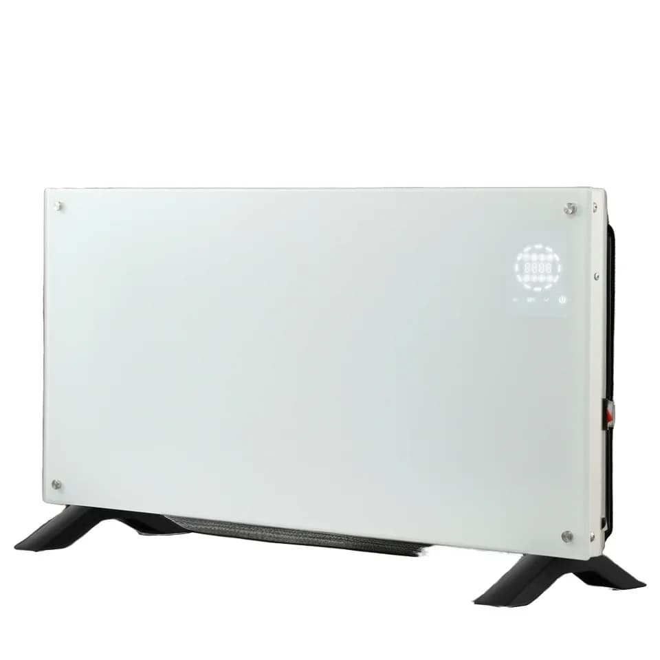 Glass panel portable heater touch screen remote control WiFi IP24 wall mounted electrical room bathroom living room