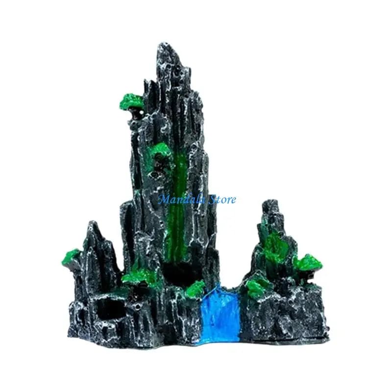 U2JC Realistic Resins Fish Tanks Rock Mountain Ornament Underwater Scenery Aquascaping​