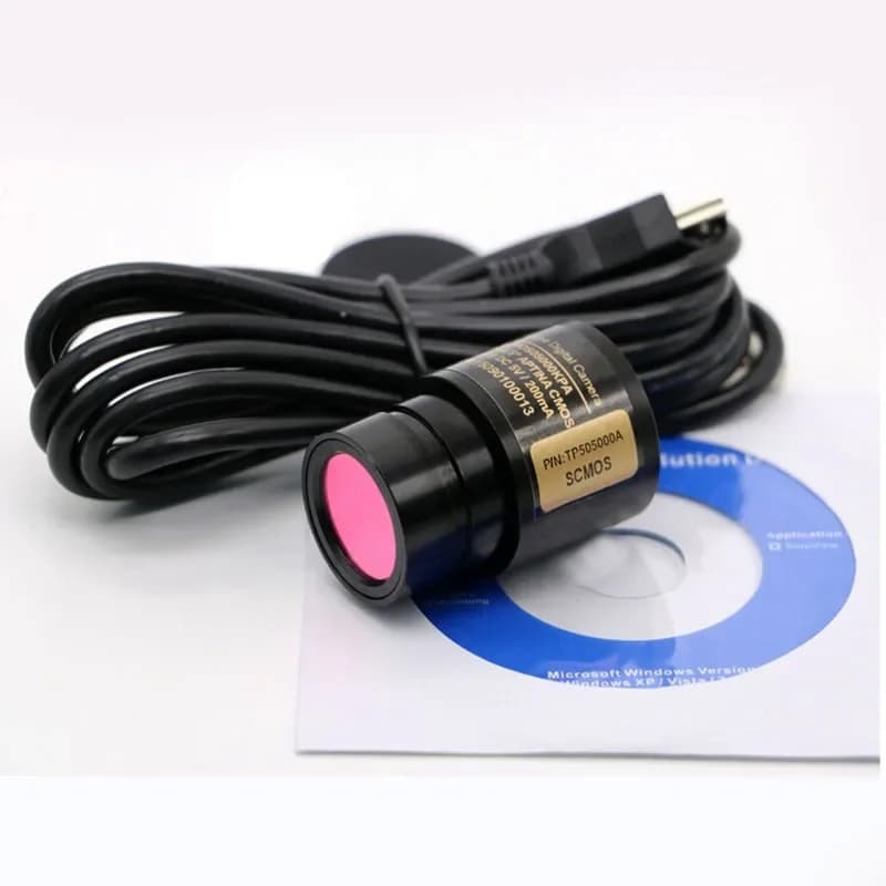 Win10 5MP Industrial Electronic Eyepiece Video Camera Digital Eyepiece with Ring Adapter for Biological Stereo Microscope