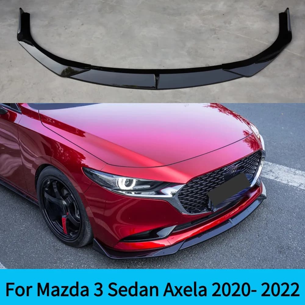 For Mazda 3 Sedan Axela 2020 2021 2022 Front Bumper Lip Splitter Chin Guard Accessories Styling Tuning For