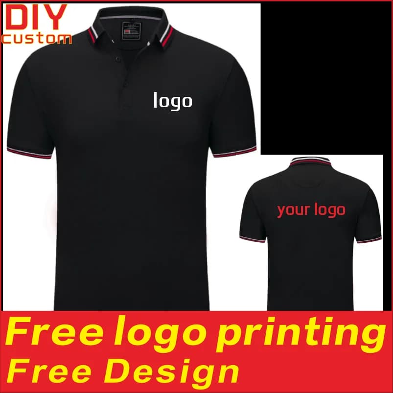 100% Linen Cotton Polo Shirt, T-Shirt, Breathable Collar, Short Sleeved, Custom Printed Logo, Embroidered Men's and Women's Work