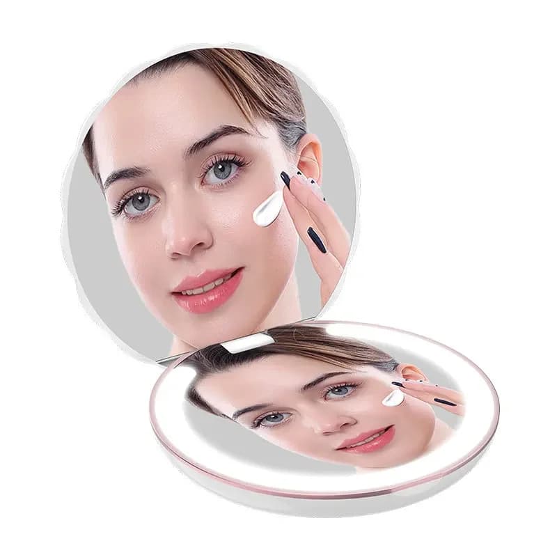 Fashion Trend Mirror Double-sided Makeup Mirror Rechargeable Cosmetic Mirror Folding Girl Portable
